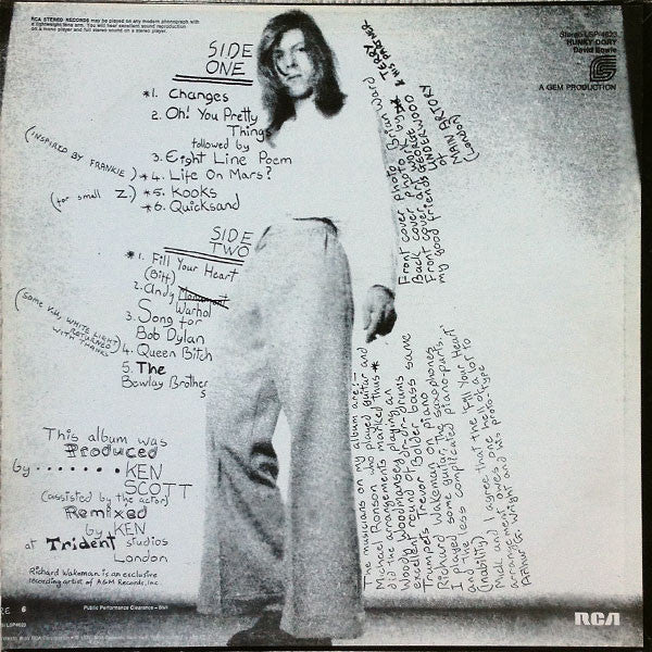 David Bowie - Hunky Dory (LP) [US] 1975 RP (Near Mint (NM or M-))