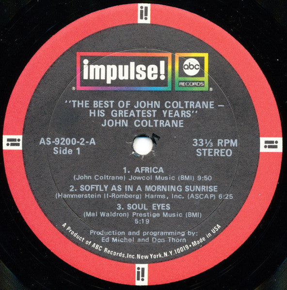 John Coltrane - The Best Of John Coltrane - His Greatest Years (LP) [US] 1st (Very Good Plus (VG+))