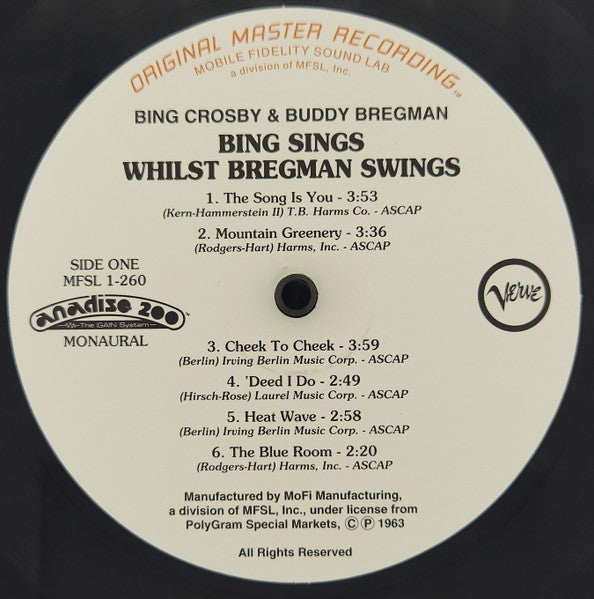 Bing Crosby - Bing Sings Whilst Bregman Swings (LP) [US] 1996 RP (Mint (M))