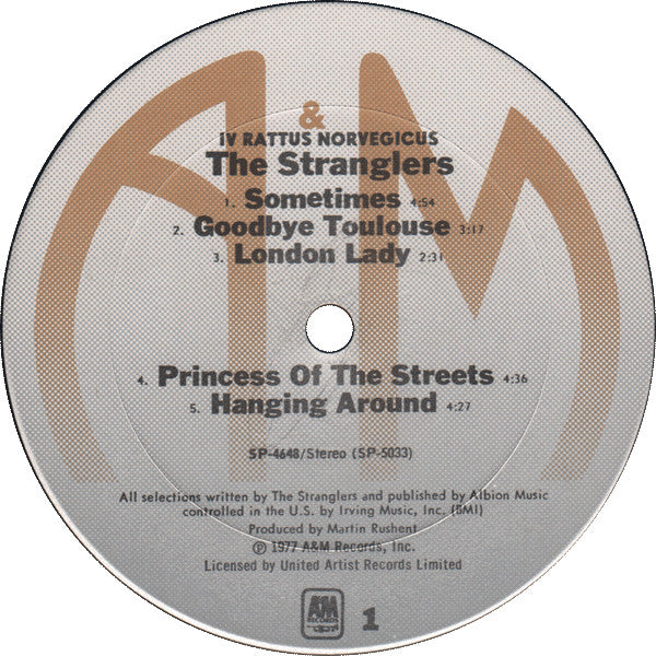 The Stranglers - IV Rattus Norvegicus (LP) [US] 1st (Very Good Plus (VG+))