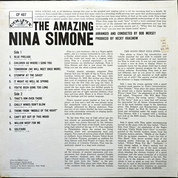 Nina Simone - The Amazing Nina Simone (LP) [US] 1963 RP (Very Good (VG))