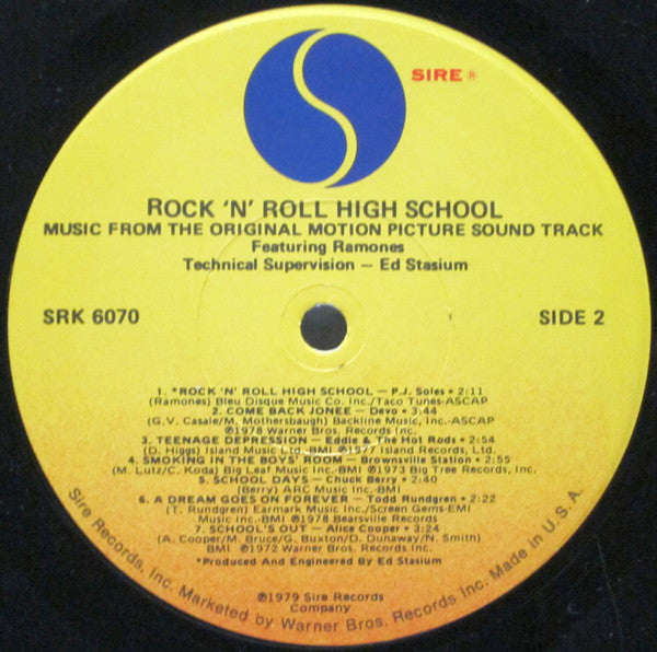 Various - Rock 'N' Roll High School (Music From The Original Motion Picture Soundtrack) (LP) [US] 1st (Mint (M))