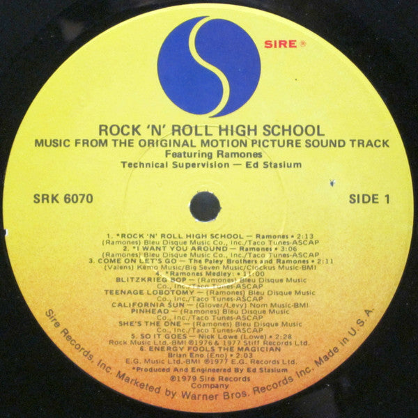 Various - Rock 'N' Roll High School (Music From The Original Motion Picture Soundtrack) (LP) [US] 1st (Mint (M))