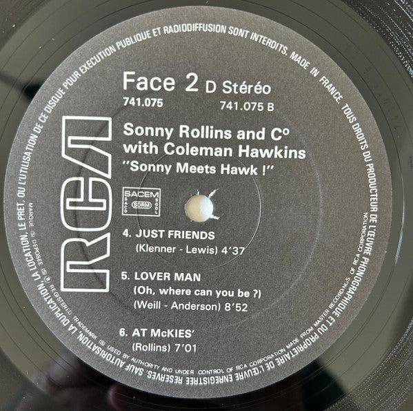 Sonny Rollins - Vol 1: "The Bridge" / Vol 2: With Coleman Hawkins "Sonny Meets Hawk!" (LP) [France] 1st (Very Good Plus (VG+))