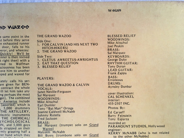 Frank Zappa - The Grand Wazoo (1975 RE)