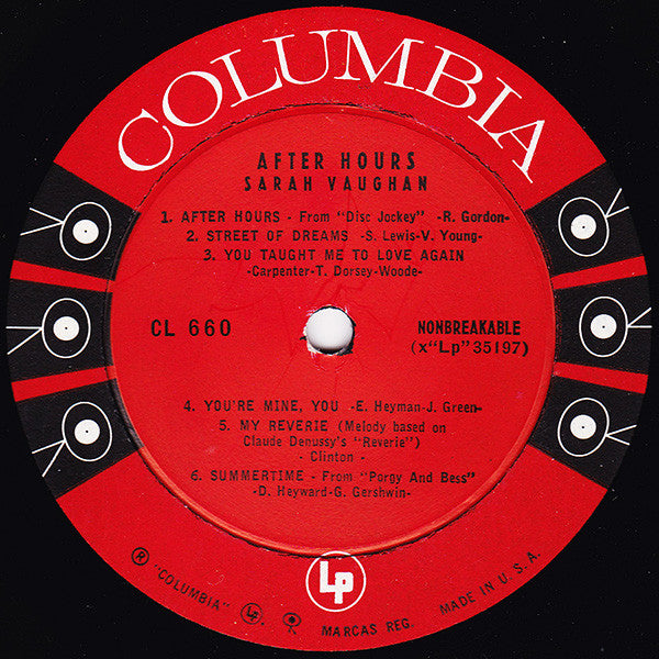 Sarah Vaughan - After Hours (1960s MONO)