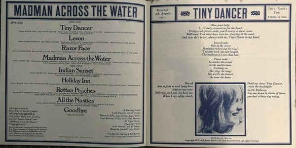 Elton John - Madman Across The Water (LP) [US] 1973 RP (Very Good Plus (VG+))