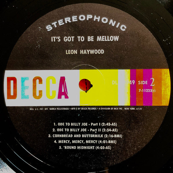 Leon Haywood - It's Got To Be Mellow (1968 US Press)