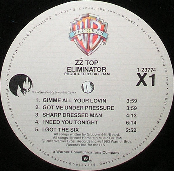ZZ Top - Eliminator (LP) [US] 1st (Near Mint (NM or M-))