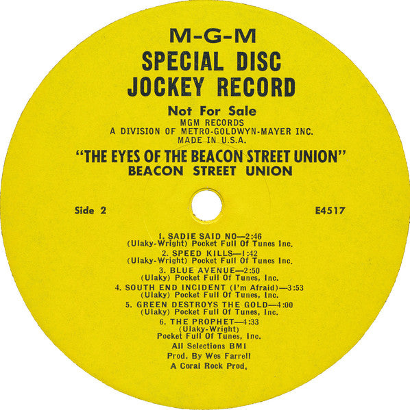 Beacon Street Union - The Eyes Of The Beacon Street Union (LP) [US] 1st (Very Good Plus (VG+))