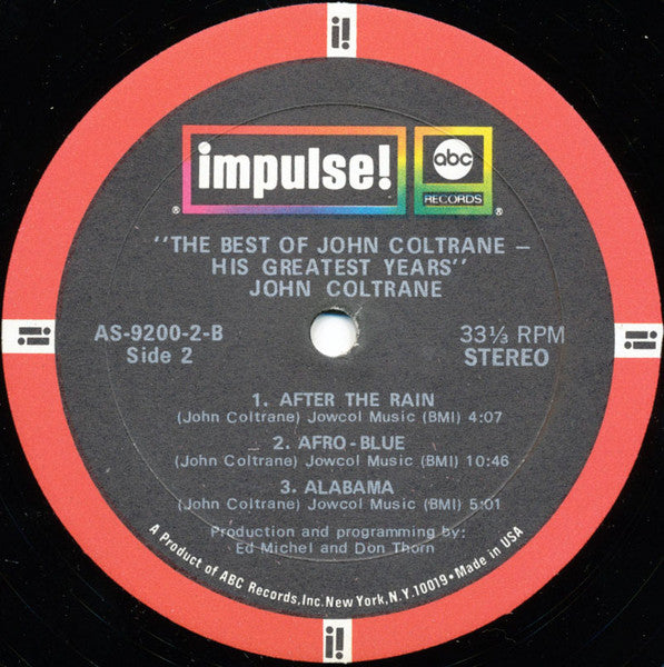 John Coltrane - The Best Of John Coltrane - His Greatest Years (LP) [US] 1st (Very Good Plus (VG+))