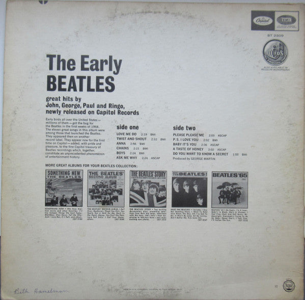The Beatles - The Early Beatles (LP) [US] 1969 RP (Very Good Plus (VG+))