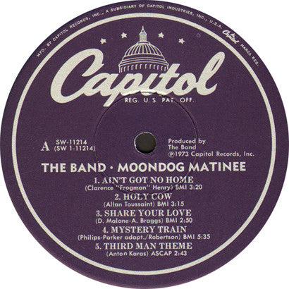 The Band - Moondog Matinee (LP) [US] 1st (Very Good Plus (VG+))