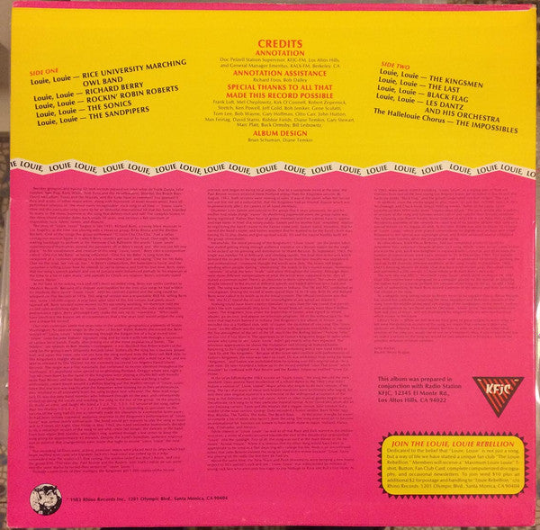 Various - The Best Of Louie, Louie (LP) [US] 1st (Near Mint (NM or M-))