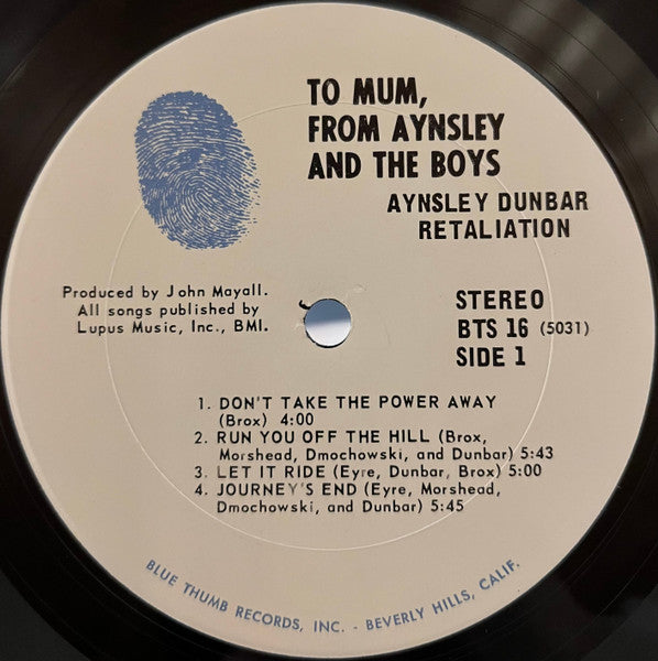 The Aynsley Dunbar Retaliation - To Mum, From Aynsley And The Boys