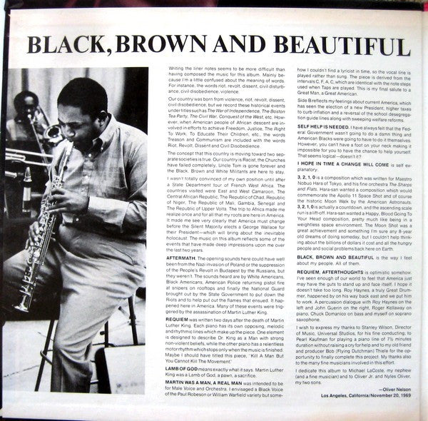 Oliver Nelson - Black, Brown And Beautiful (LP) [US] 1st (Very Good Plus (VG+))