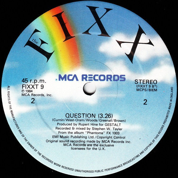 The Fixx - I Will (Extended Version) (12") [UK] 1st (Near Mint (NM or M-))