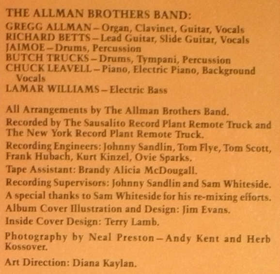 The Allman Brothers Band - Wipe The Windows, Check The Oil, Dollar Gas (1976 UK Press)