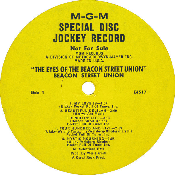 Beacon Street Union - The Eyes Of The Beacon Street Union (LP) [US] 1st (Very Good Plus (VG+))