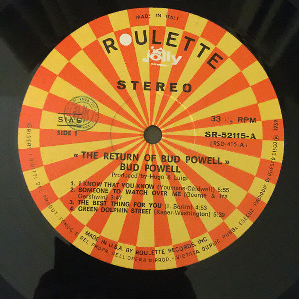 Bud Powell - The Return Of Bud Powell (LP) [Italy] 1st (Near Mint (NM or M-))