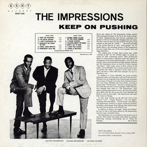 The Impressions - Keep On Pushing (LP) [UK] 1983 RP (Near Mint (NM or M-))
