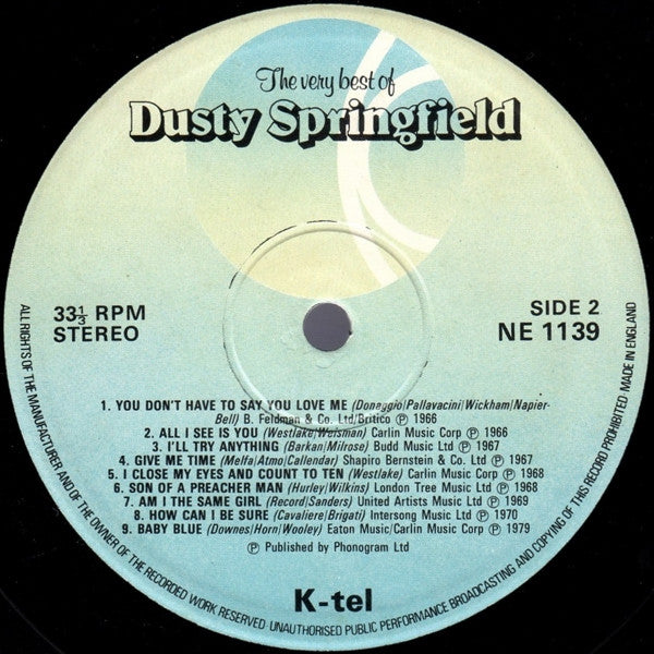 Dusty Springfield - The Very Best Of Dusty Springfield (1981 Compilation)
