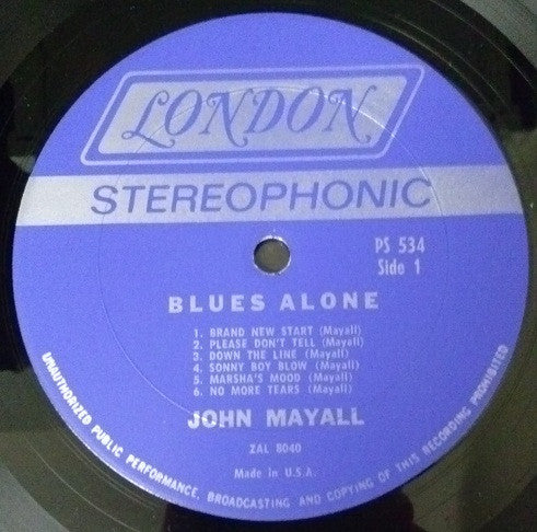 John Mayall - The Blues Alone (1968 US Press)