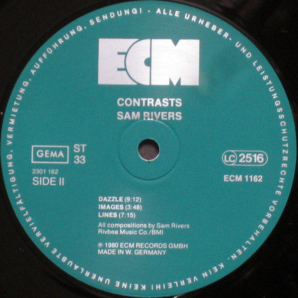 Sam Rivers - Contrasts (LP) [Germany] 1st (Near Mint (NM or M-))