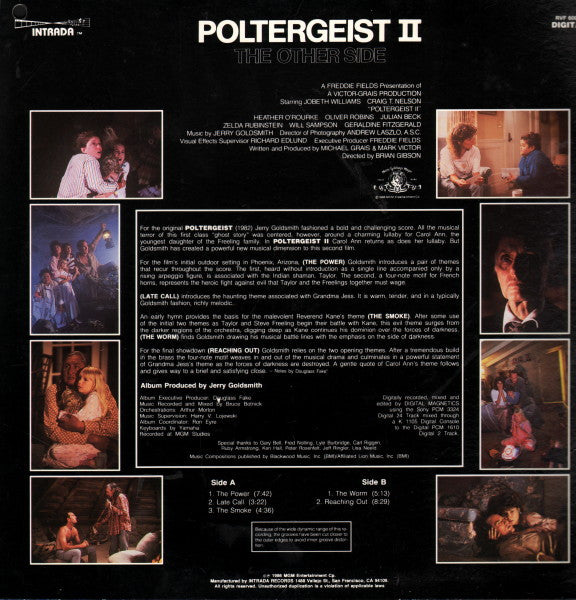 Jerry Goldsmith - Poltergeist II: The Other Side (Original Motion Picture Soundtrack) (LP) [US] 1st (Near Mint (NM or M-))