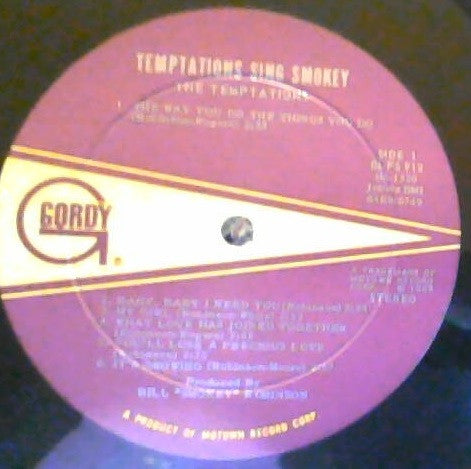 The Temptations - The Temptations Sing Smokey (LP) [US] 1968 RP (Very Good Plus (VG+))