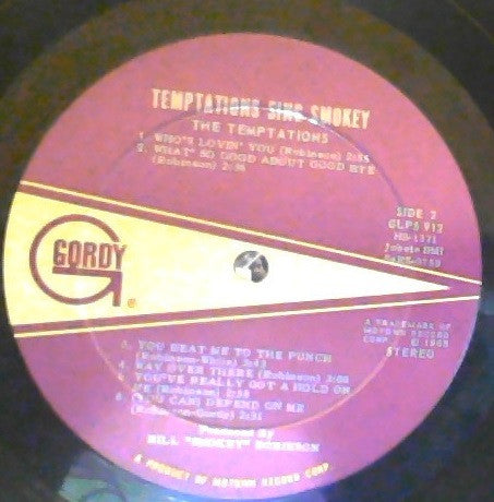 The Temptations - The Temptations Sing Smokey (LP) [US] 1968 RP (Very Good Plus (VG+))
