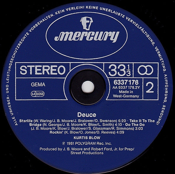 Kurtis Blow - Deuce (1981 German Press)