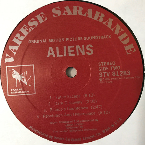 James Horner - Aliens (Original Motion Picture Soundtrack) (LP) [US] 1st (Near Mint (NM or M-))