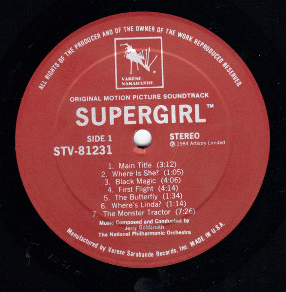 Jerry Goldsmith - Supergirl (Original Motion Picture Soundtrack) (LP) [US] 1st (Near Mint (NM or M-))
