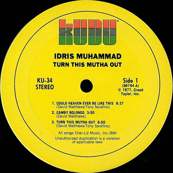 Idris Muhammad - Turn This Mutha Out (LP) [US] 1st (Very Good Plus (VG+))