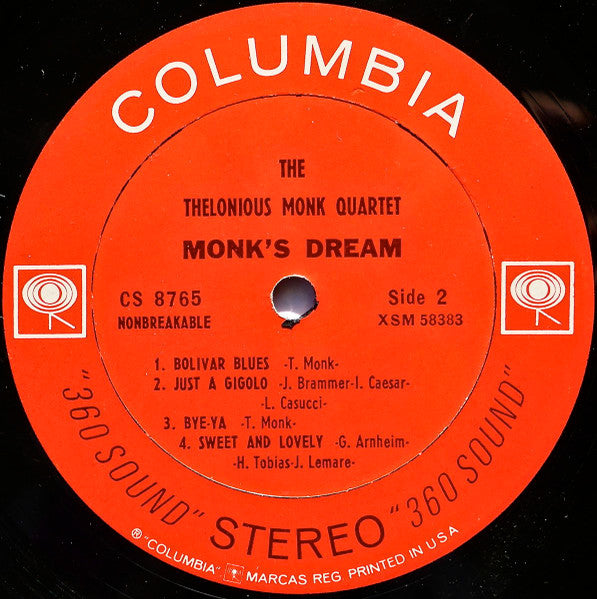 The Thelonious Monk Quartet - Monk's Dream (LP) [US] 1st (Near Mint (NM or M-))