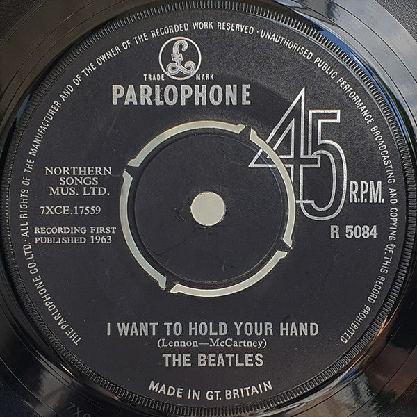 The Beatles - I Want To Hold Your Hand (7", Single) [UK] 1st (Very Good Plus (VG+))