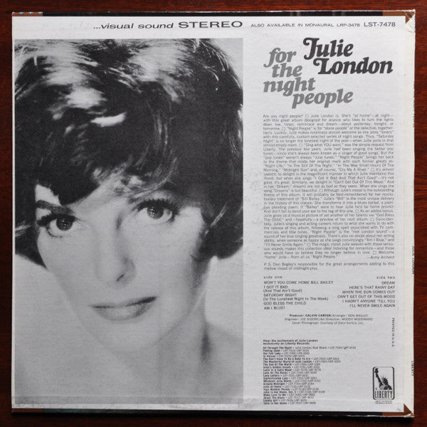 Julie London - For The Night People (LP) [US] 1966 RP (Very Good Plus (VG+))