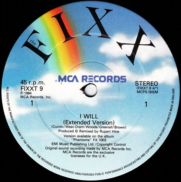 The Fixx - I Will (Extended Version) (12") [UK] 1st (Near Mint (NM or M-))