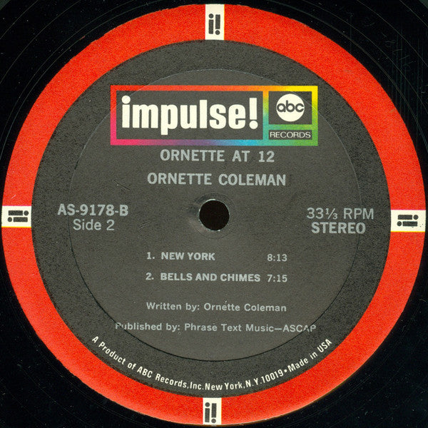 Ornette Coleman - Ornette At 12 (LP) [US] 1st (Very Good Plus (VG+))