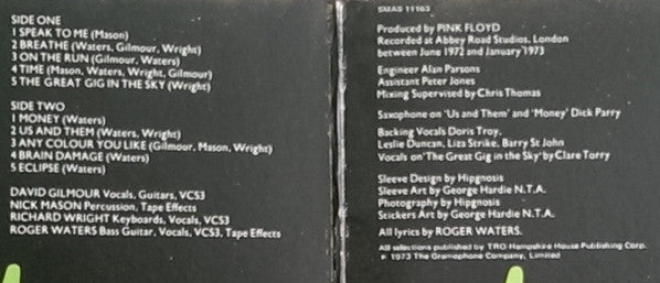 Pink Floyd - The Dark Side Of The Moon (LP) [US] 1975 RP (Very Good Plus (VG+))