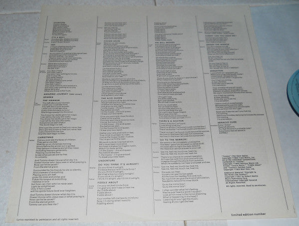 The Who - Tommy (1980 US Press)