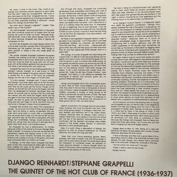 Django Reinhardt - The Quintet Of The Hot Club Of France (1936-1937) Django Volume 1 (1980 SEALED)