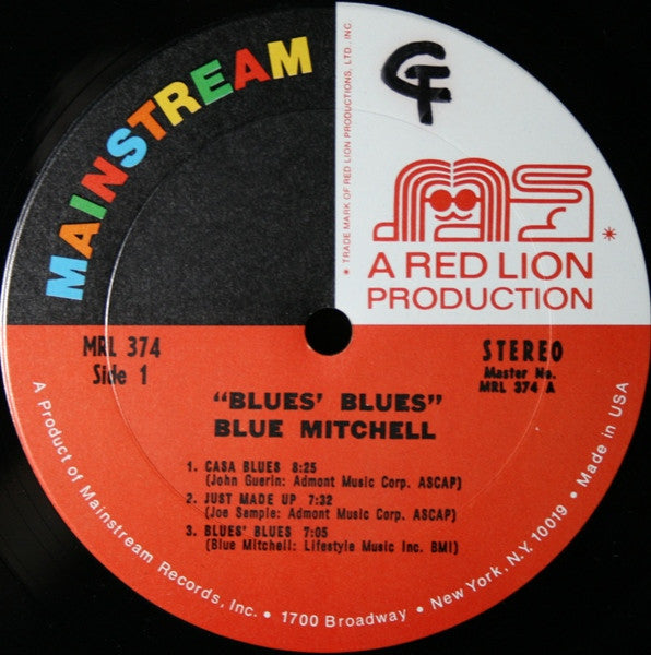 Blue Mitchell - Blues' Blues (LP) [US] 1st (Near Mint (NM or M-))