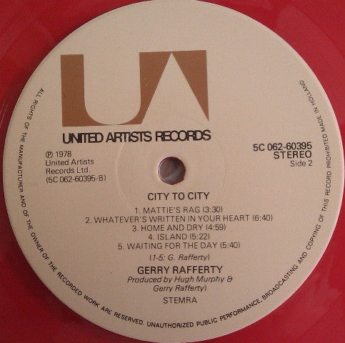Gerry Rafferty - City To City (LP) [Netherlands] 1st (Near Mint (NM or M-))
