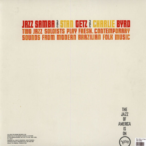 Stan Getz - Jazz Samba (LP) [Japan] 1984 RP (Very Good Plus (VG+))