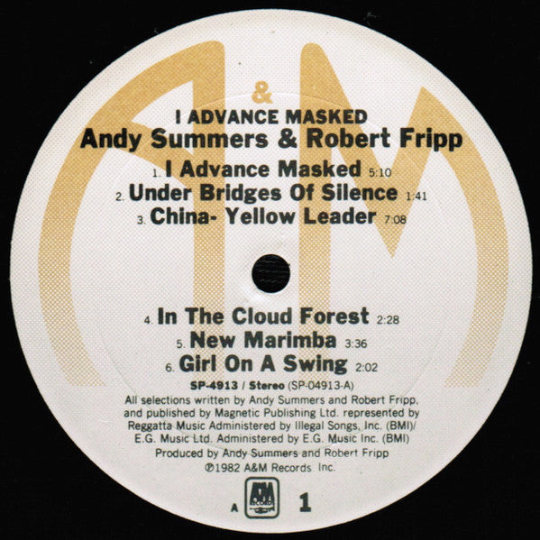 Andy Summers - I Advance Masked (LP) [US] 1st