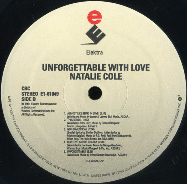 Natalie Cole - Unforgettable With Love (LP) [US] 1st (Near Mint (NM or M-))
