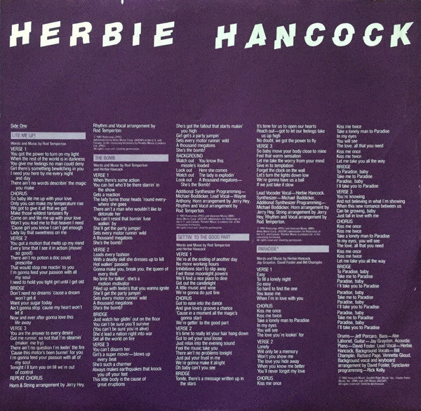 Herbie Hancock - Lite Me Up (LP) [US] 1st (Very Good Plus (VG+))