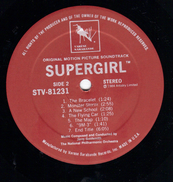Jerry Goldsmith - Supergirl (Original Motion Picture Soundtrack) (LP) [US] 1st (Near Mint (NM or M-))